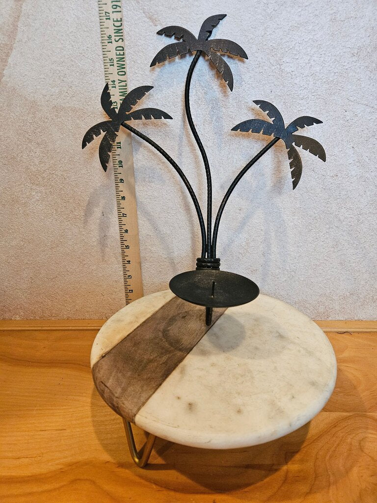 Pier 1 Palm Tree Candle Holder - Wall Scone - Black