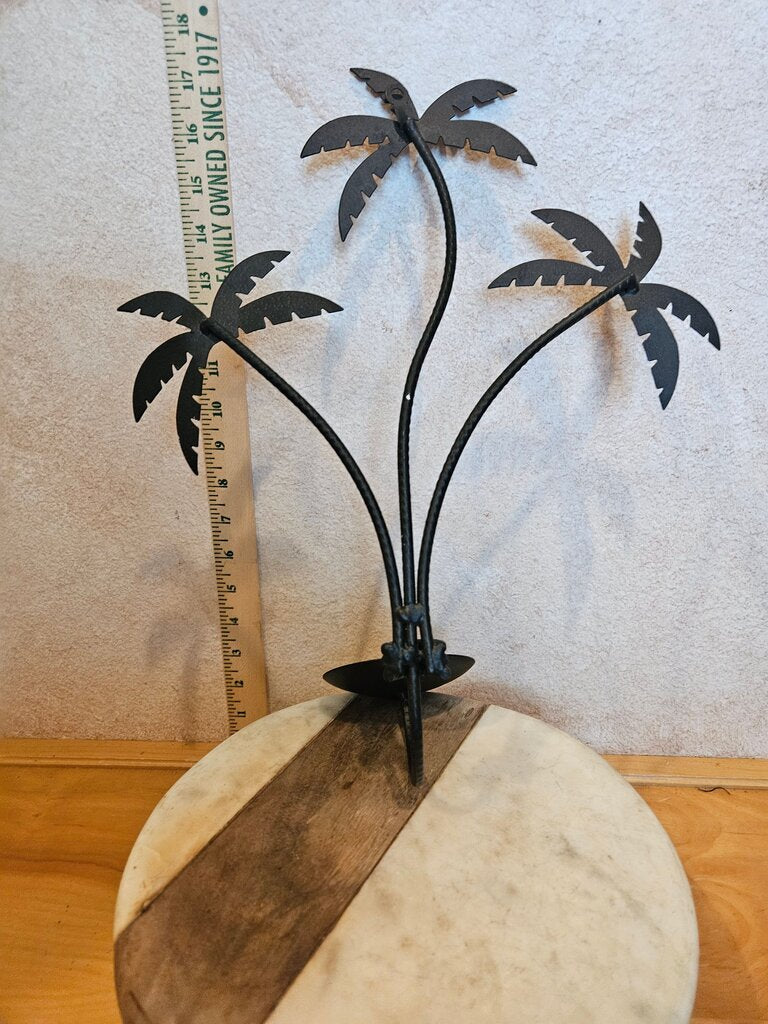 Pier 1 Palm Tree Candle Holder - Wall Scone - Black