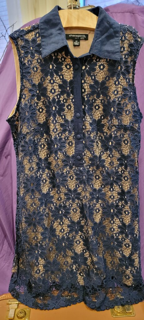Sharagano Petite Floral Lace Sleeveless Top