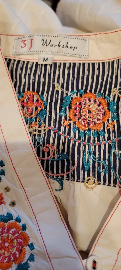 3J Workshop Embroidered Tunic Blouse