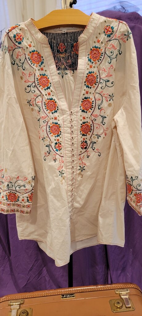 3J Workshop Embroidered Tunic Blouse