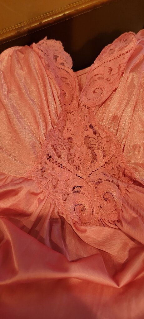 Lace-Trimmed Pink Nightgown