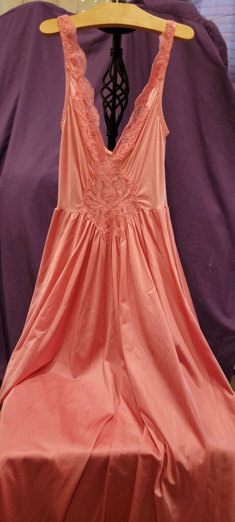 Lace-Trimmed Pink Nightgown