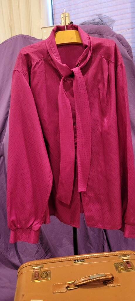 Lady Arrow Women's Burgundy Blouse with Ties