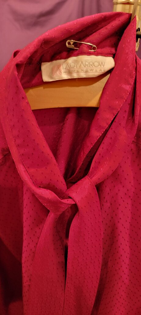 Lady Arrow Women's Burgundy Blouse with Ties