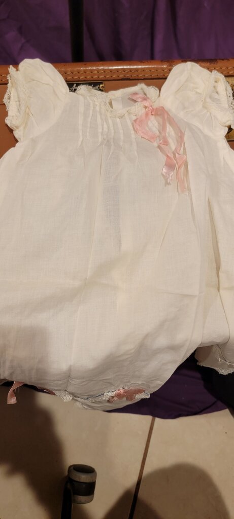 Vintage Baby Dress with Pink Ribbons
