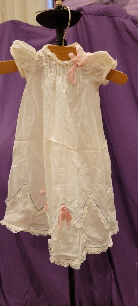 Vintage Baby Dress with Pink Ribbons