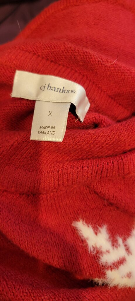 CJ Banks Red Snowflake Sweater