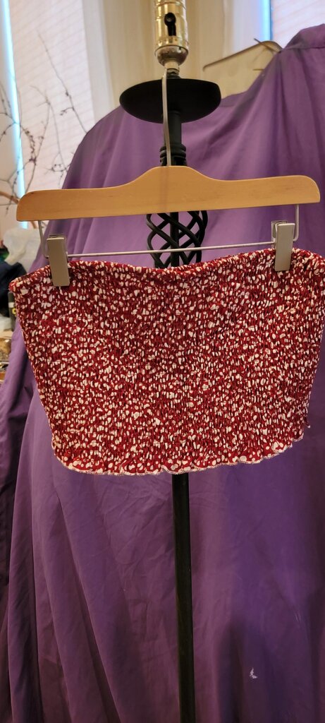 Red Smocked Tube Top