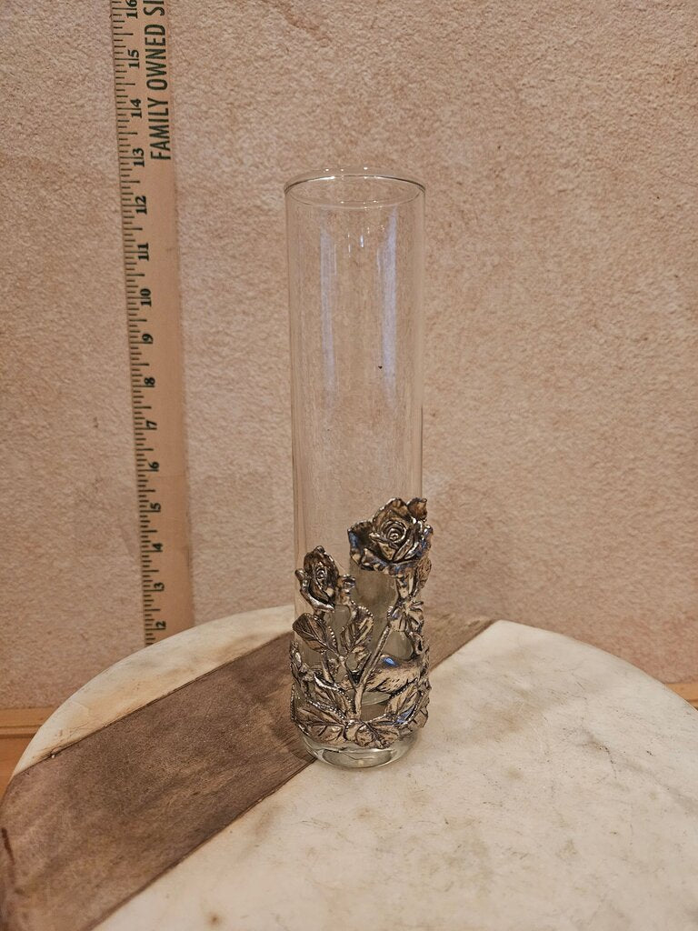 1995 Arthur Court Designs Cast Aluminum Bunny Bud Vase Rabbits Roses Small Flower Vase Shabby Cottage Core Granny Chic Bunny Collection