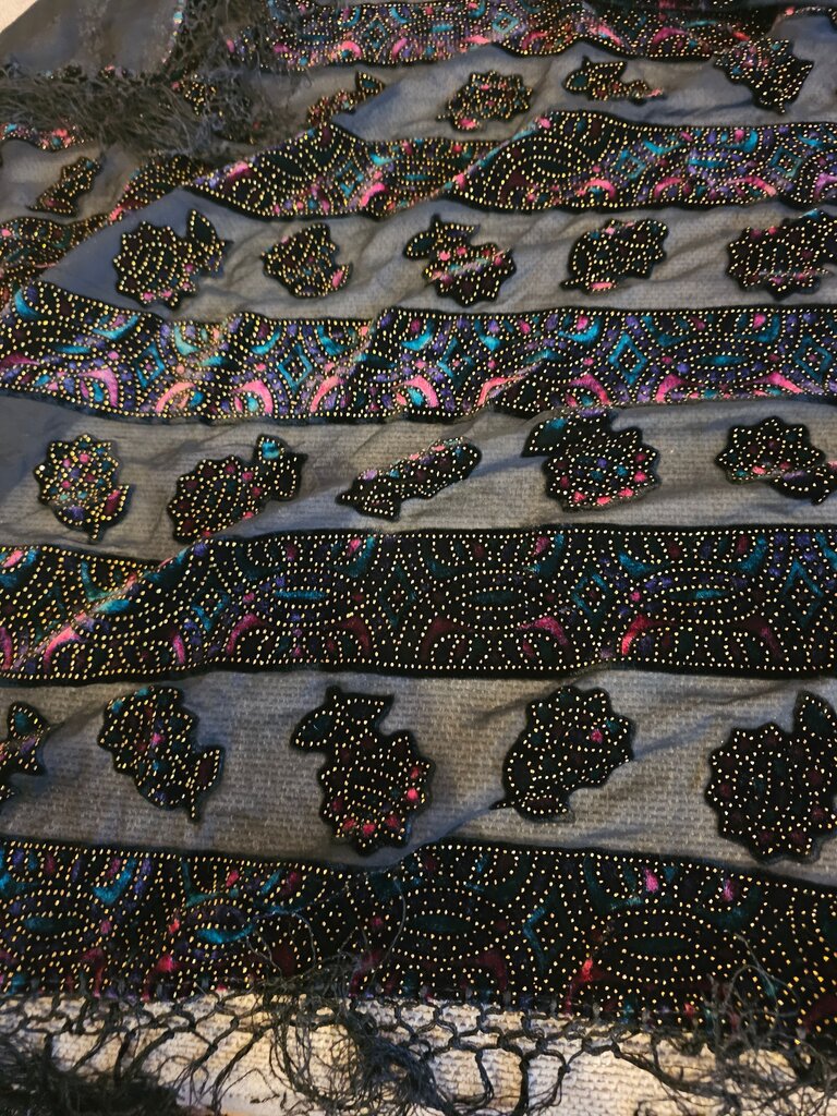 Beaded Black Shawl