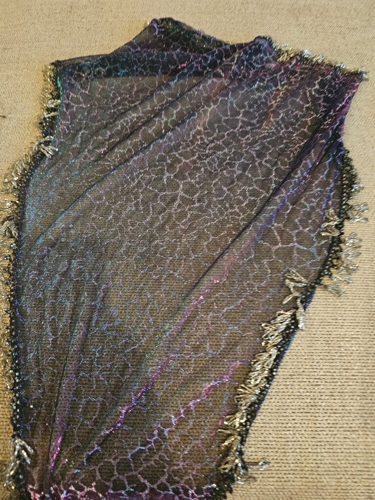 Black Sheer Shimmering Scarf