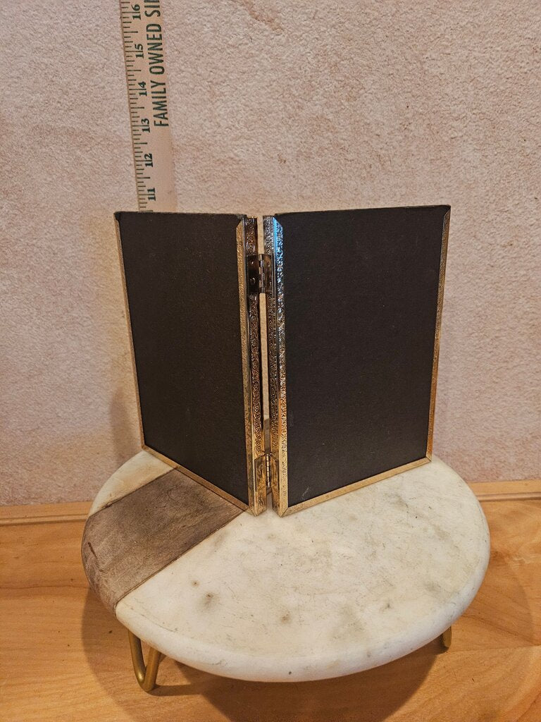 Vintage Bifold Picture Frame 1970-80's double photo countertop display