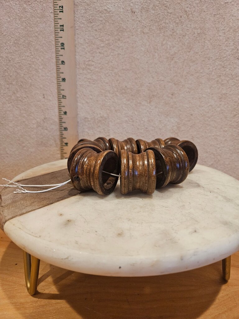 Napkin Rings 1970's set 8 Wooden table dining decor cottage lot