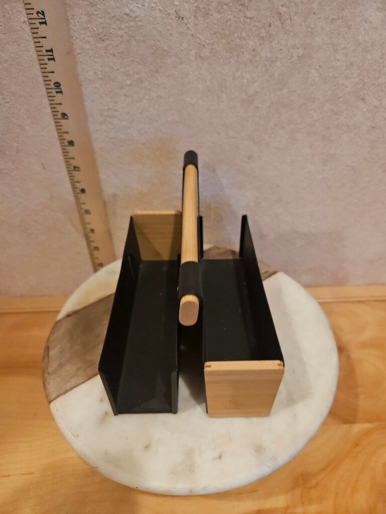 Wood and Metal Desk Organizer Caddy