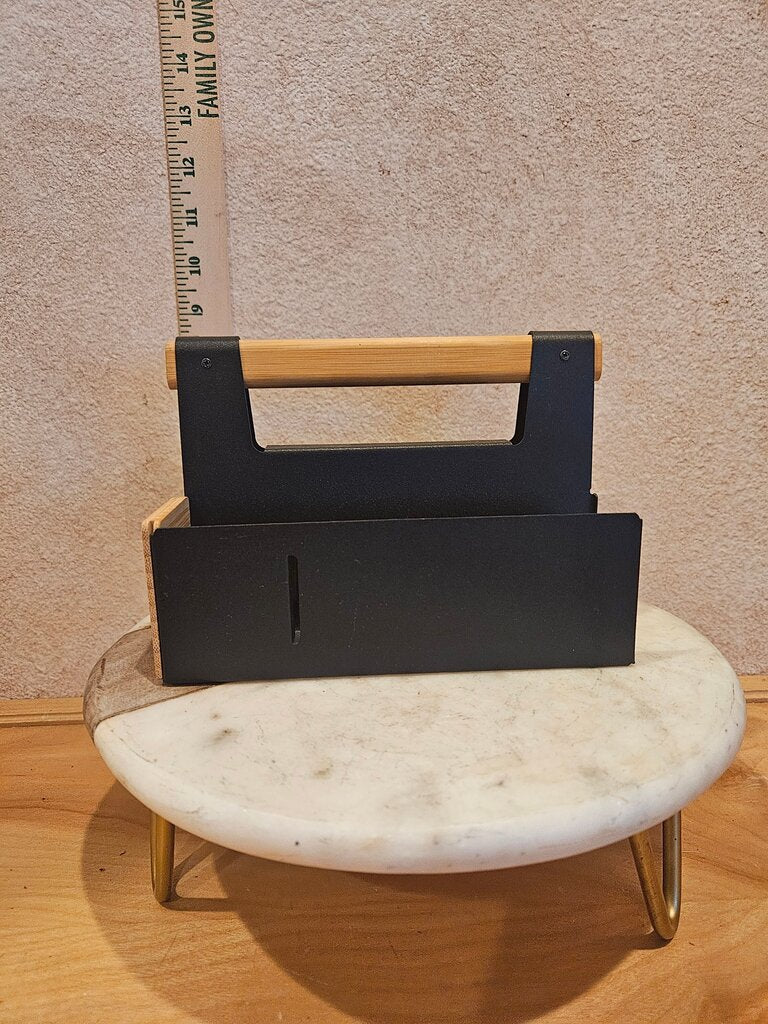 Wood and Metal Desk Organizer Caddy