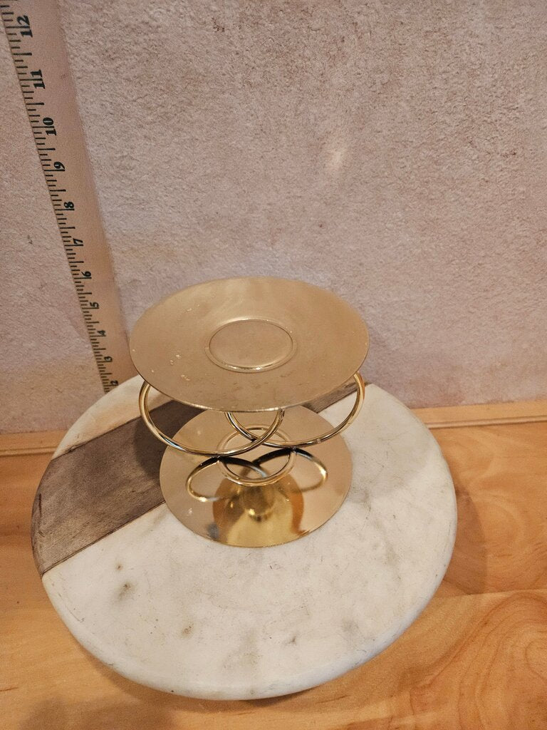 Vintage Brass Unity Candle Holders risers