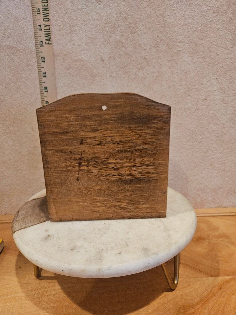 Vintage GAIL CRAFT Wood Counter, Hanging Recipe Box Brass, Cottage Kitchen MCM