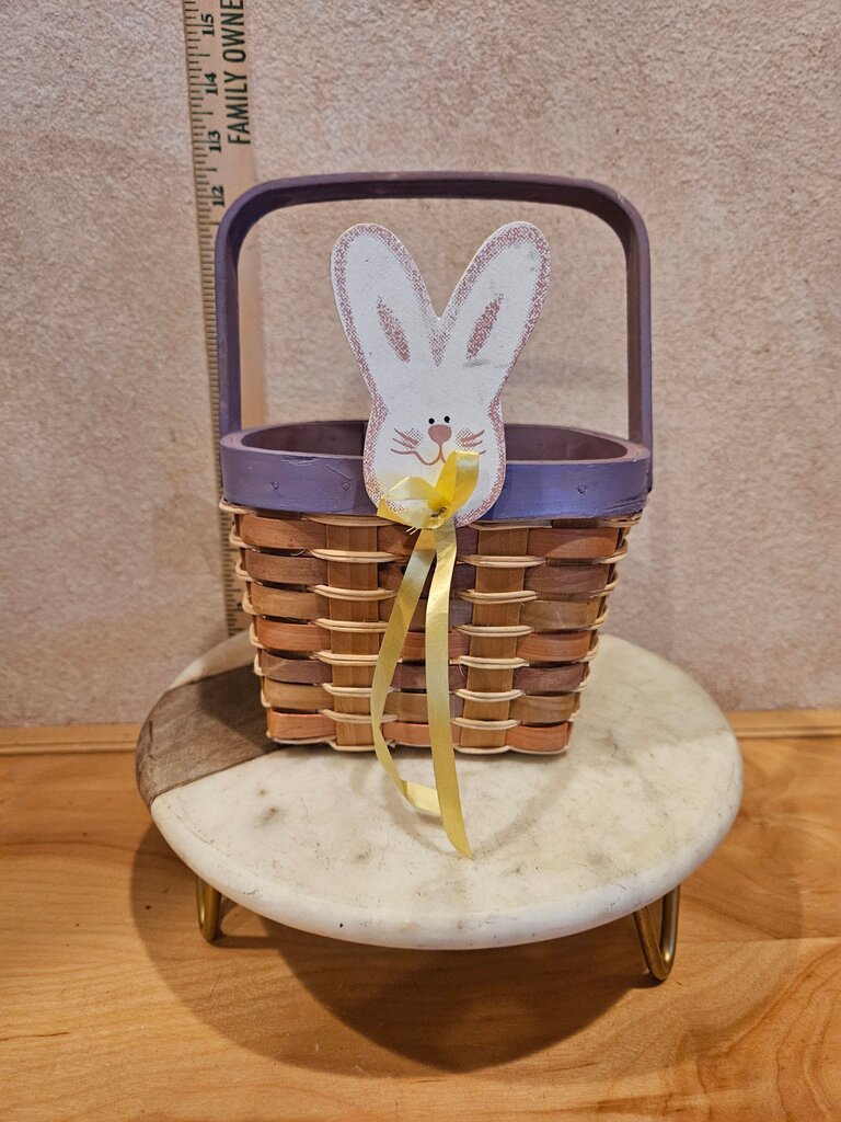 Cute Easter Bunny Basket purple, cottage core grandma core