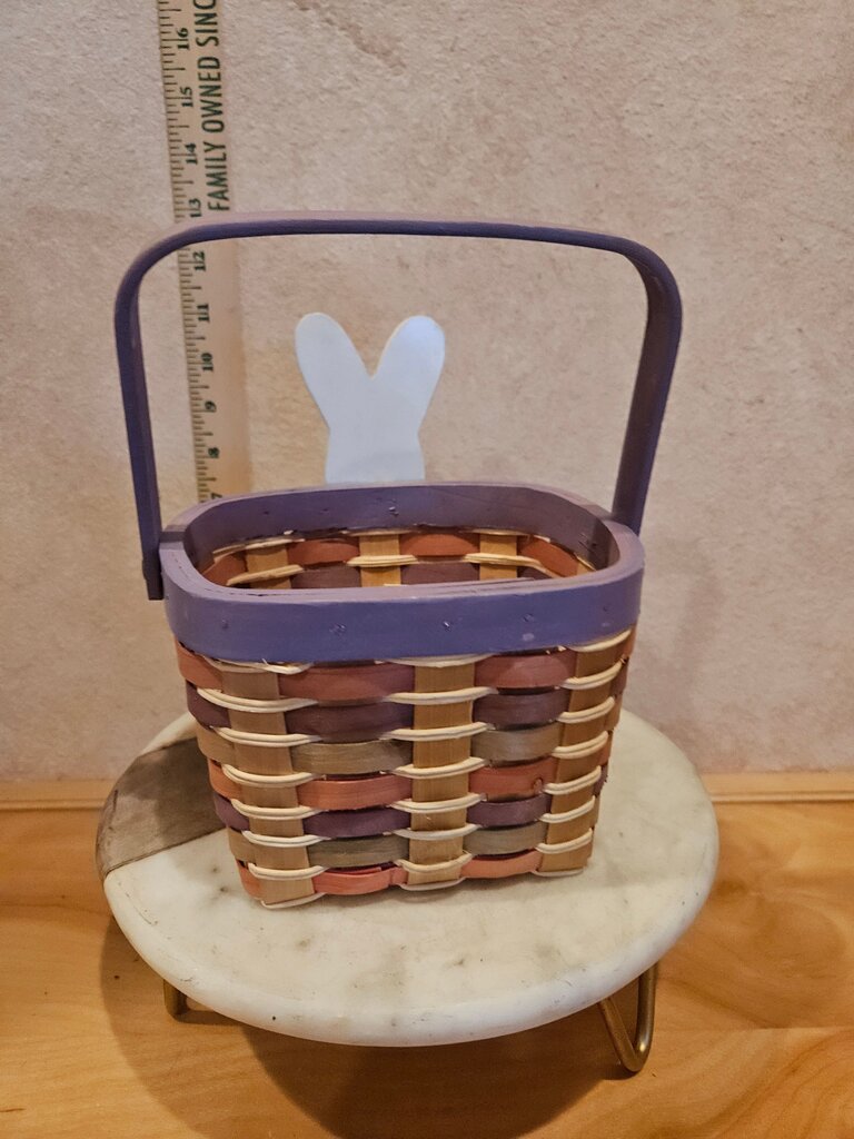 Cute Easter Bunny Basket purple, cottage core grandma core