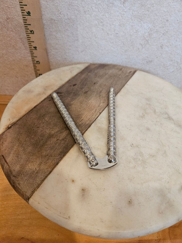 Vintage Silver Gripper Tongs