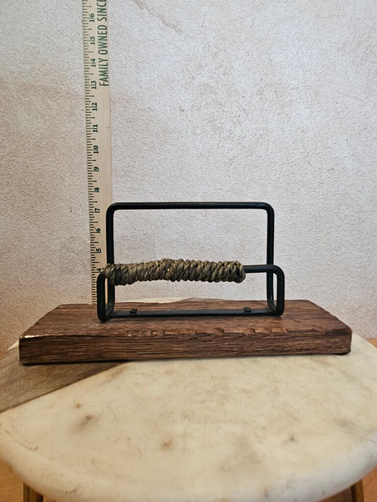 Rustic Wooden & Metal Display letter holder business card Stand farmhouse