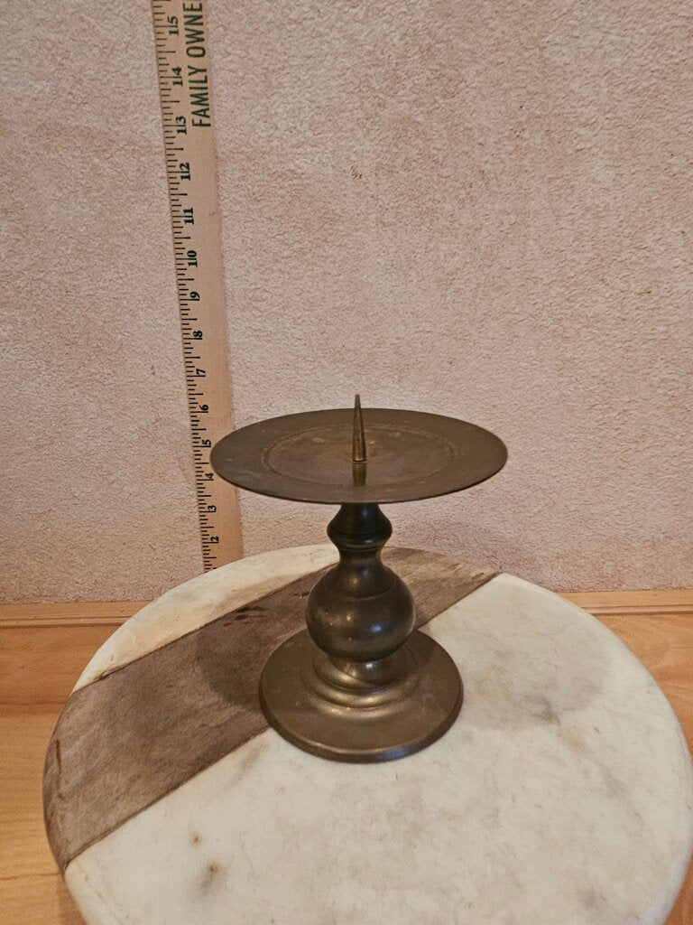 Antique Brass Candle Holder with heavy duty spike for pillar candle