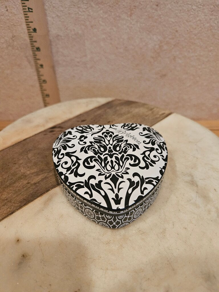 BRIGHTON Jewelry Tin Box Collectible 4x3 1/2 “Trinket Storage Heart