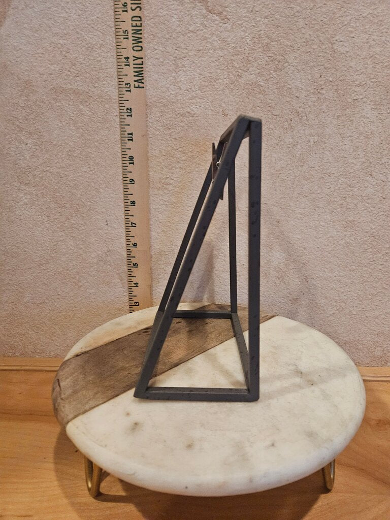 Metal Picture Frame Stand with Wooden Base