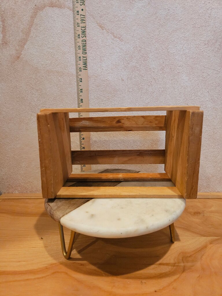 Vintage Round Copper Planter with Brass Handles wine crate style farmhouse