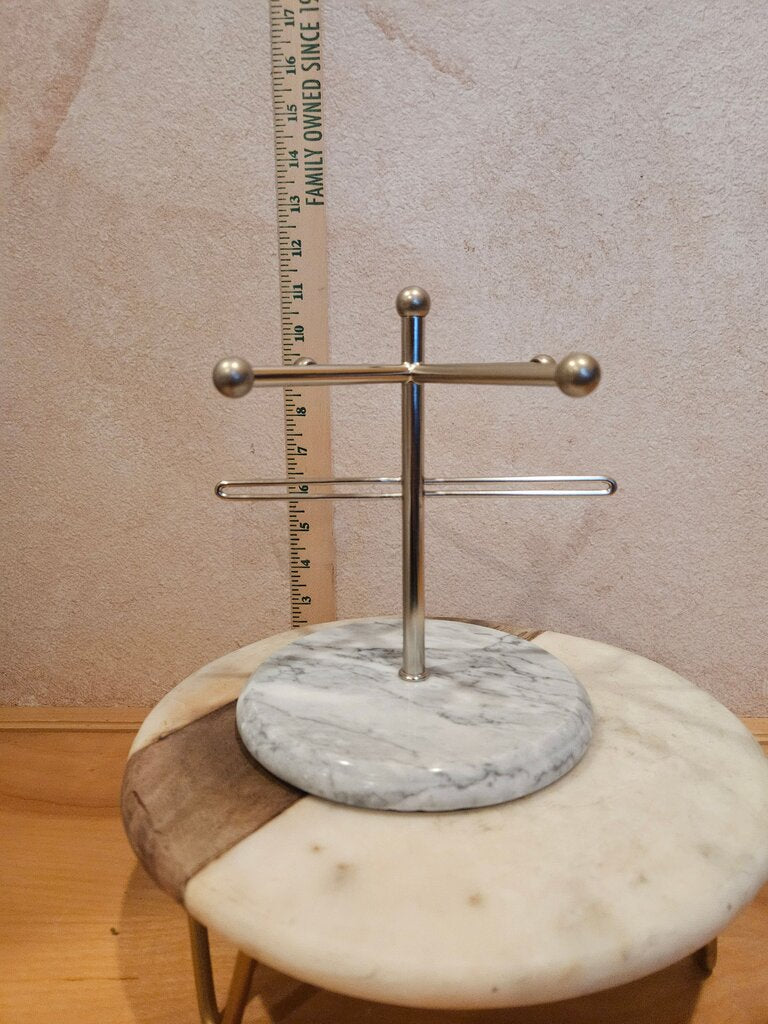 Modern Marble and Metal jewelry Stand