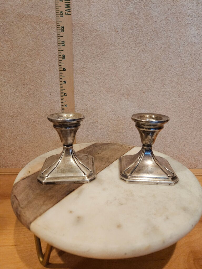 Set of Matching FISHER SILVERSMITHS 861 Pair of Weighted Sterling Silver Console Candleholders/Fisher Weighted Sterling Candlesticks/Art Deco Candlesticks