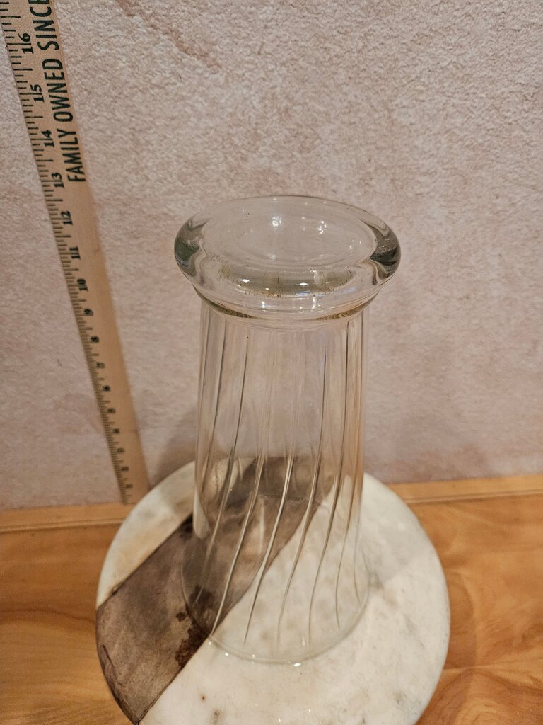 Clear twisted Swirled Glass Vase; Centerpiece Vase