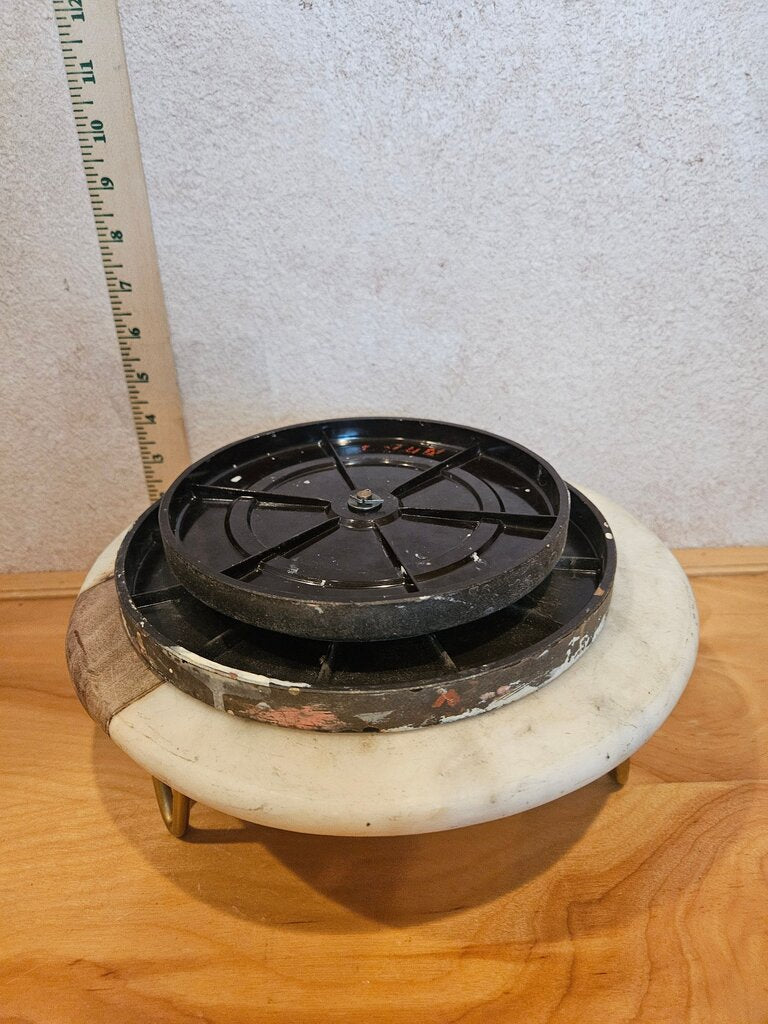 Vintage Marble and Metal Display Stand