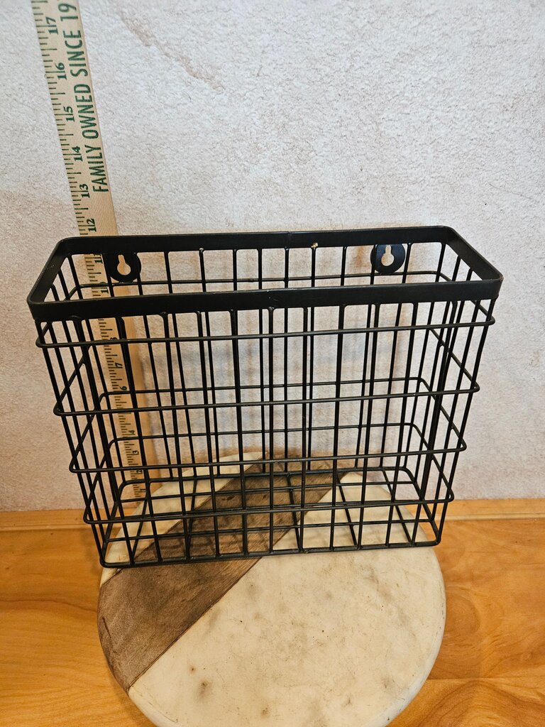 Wall Magazine Rack, Wire Hanging File Holder , New Office Organization , Brochure Holder , Wall Organizer , Chicken Wire Basket In Black