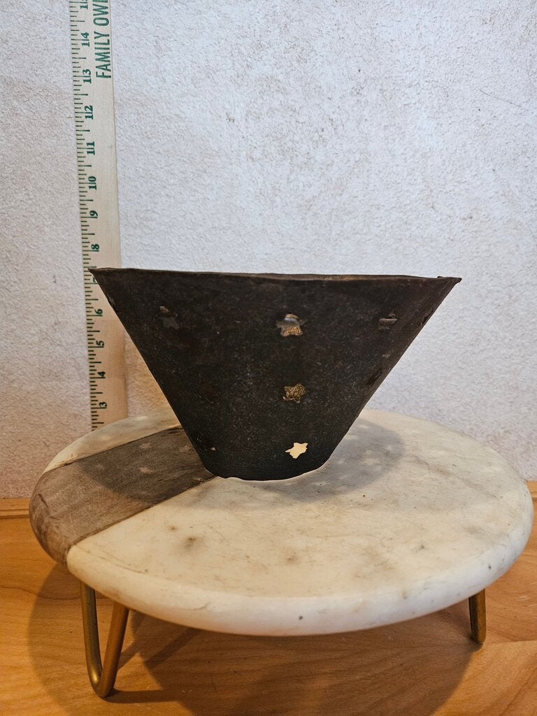 Vintage Primitive Metal Punched Out Star Cutout Shade to top Candle / mason jar topper farmhouse lamp