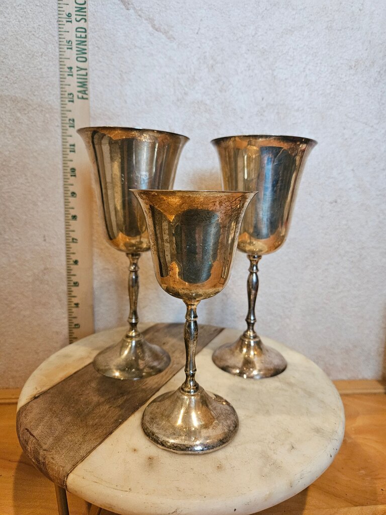 Vintage Silver Plated Goblet Set