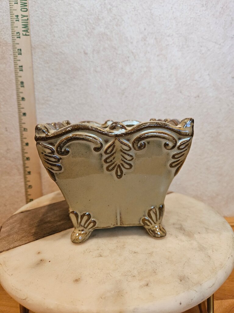 Footed Ceramic Decorative Planter