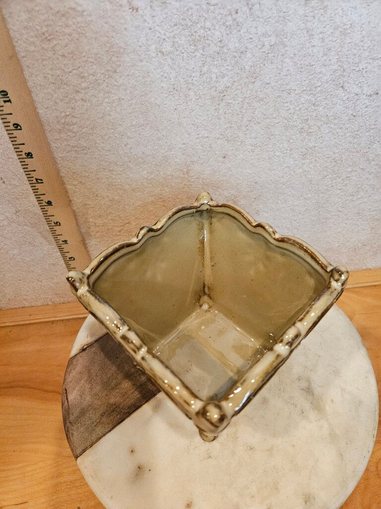Footed Ceramic Decorative Planter
