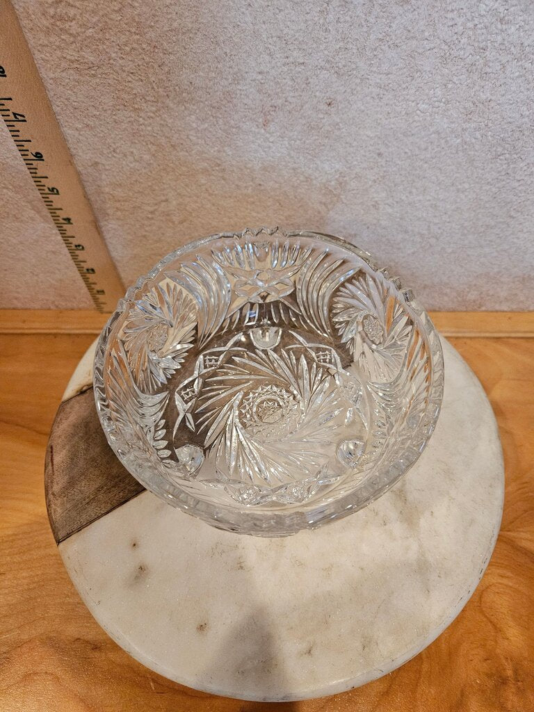 Vintage Anna Hutte Bleikristall 3 footed antique German crystal bowl 1960's