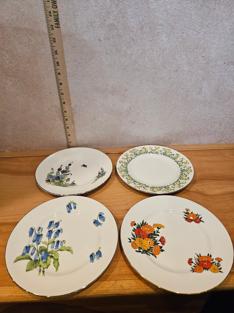 Set 3 Crown Sterling Fine Bone China Plates Set