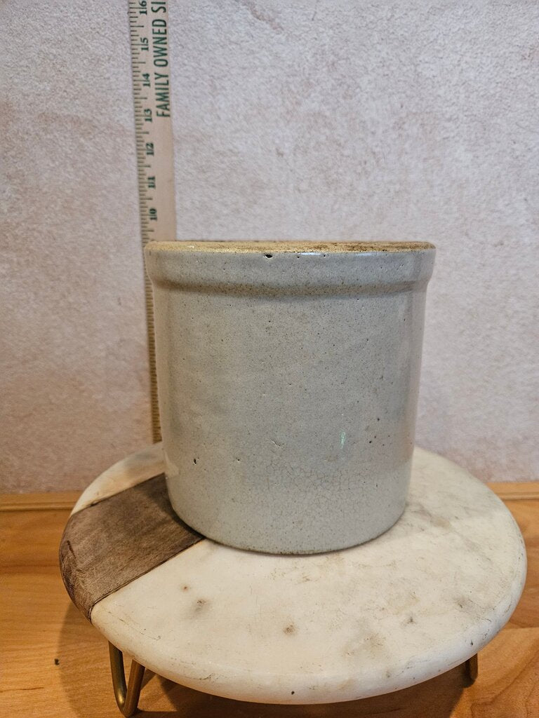 Antique Stoneware Crock Vintage Primitive Old Salt Glaze Pickling jar Container