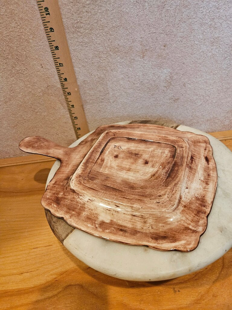 Vintage Handmade Floral Serving Tray spoon rest