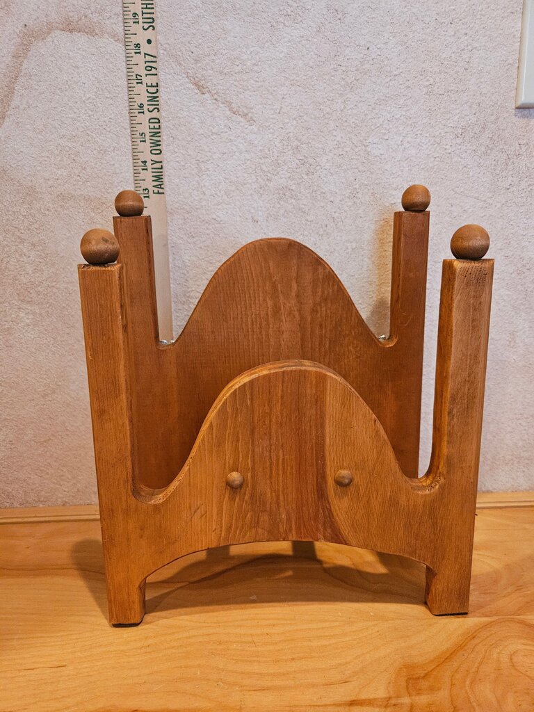 Vintage Wooden Plate Holder, Book Rack
