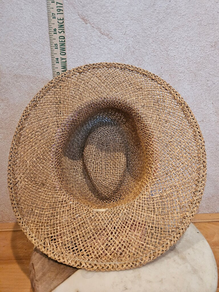 Cottage Core Straw Hat Neck SPF Scarf Sun Beach Coastal Boho Wide Brim