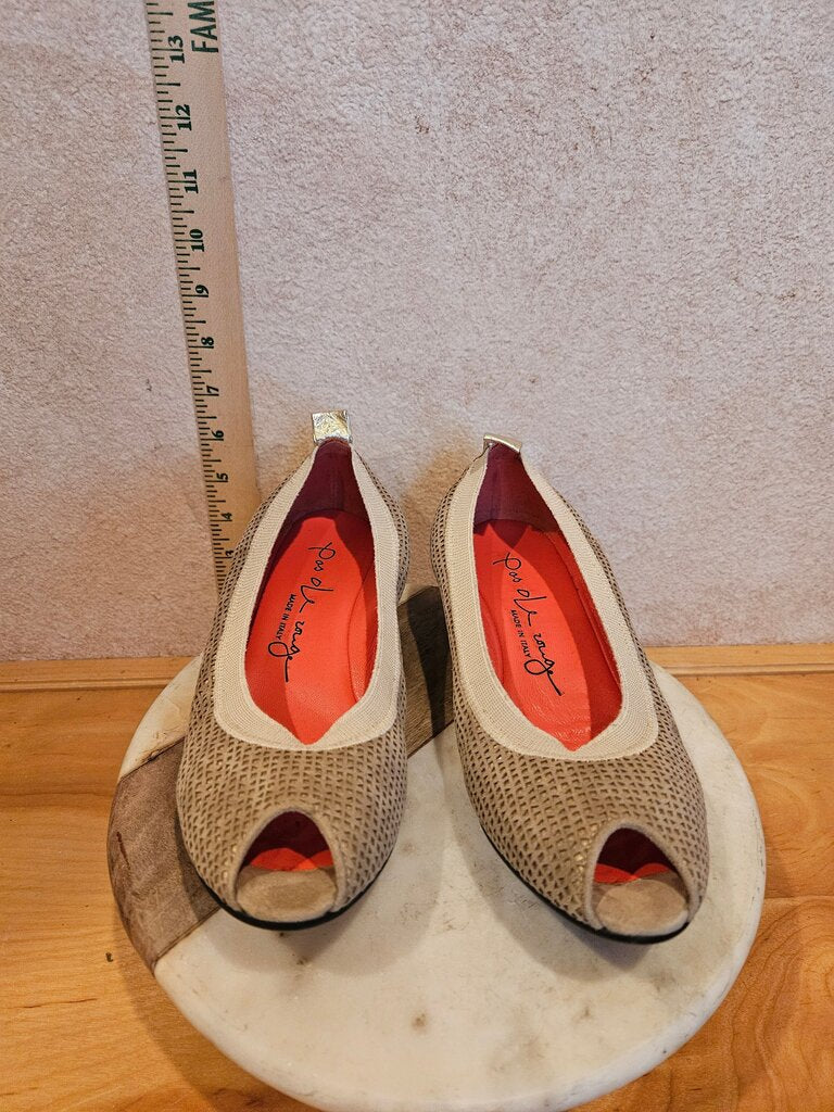 Pos Ole Rouge Women’s Open Toe Wedge Heels gold and tan