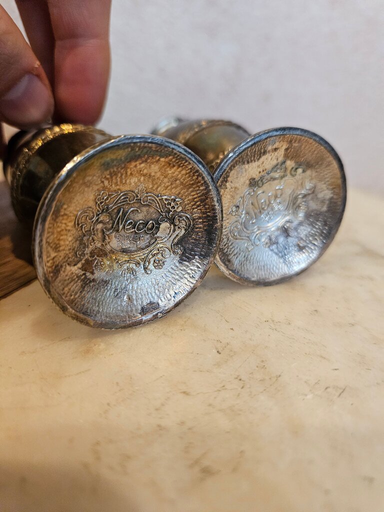Vintage Neco Silver Plated Salt and Pepper Shakers