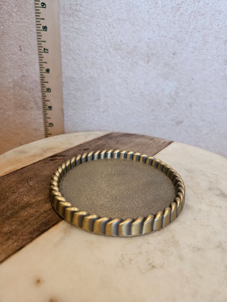 Vintage Golden / Brass looking candle holder Trinket Tray