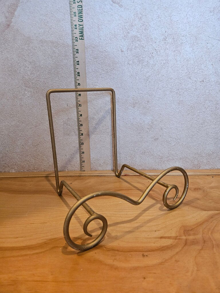 Gold Stratford Metal Bowl Easel Bowl and Plate Stand