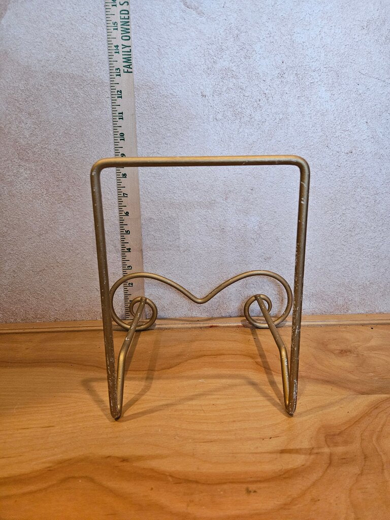 Gold Stratford Metal Bowl Easel Bowl and Plate Stand